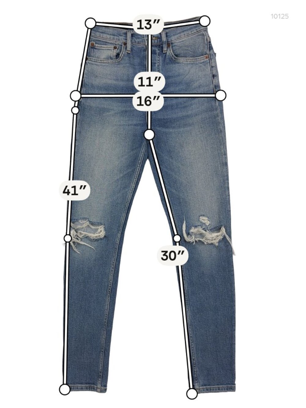 RE/DONE Originals Ultra High Rise Distressed Skinny Jeans 25 190-3WUHR - Picture 3 of 12